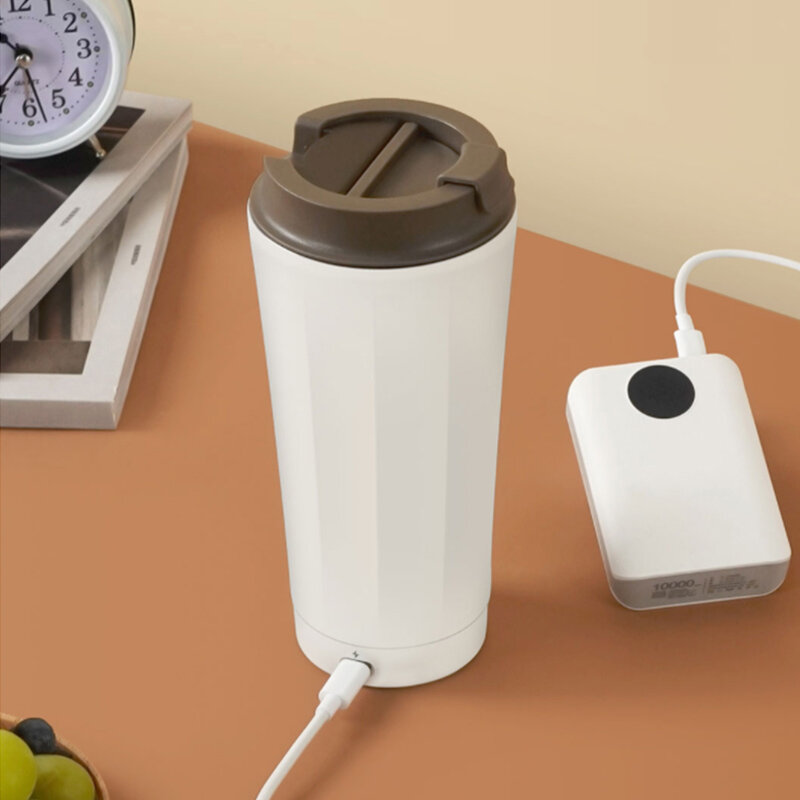 Mini taza eléctrica de 350ml, hervidor de agua portátil USB tipo C para viajes, taza de calefacción cálida para invierno, regalos