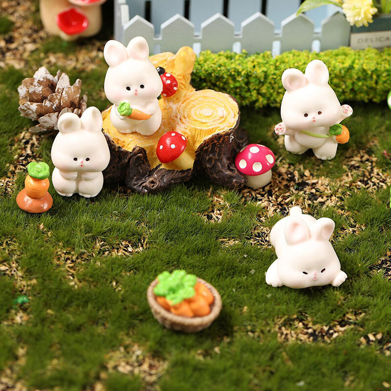 Микро-ландшафт милое животное мультфильм кролик садовые Аксессуары год кролика украшения