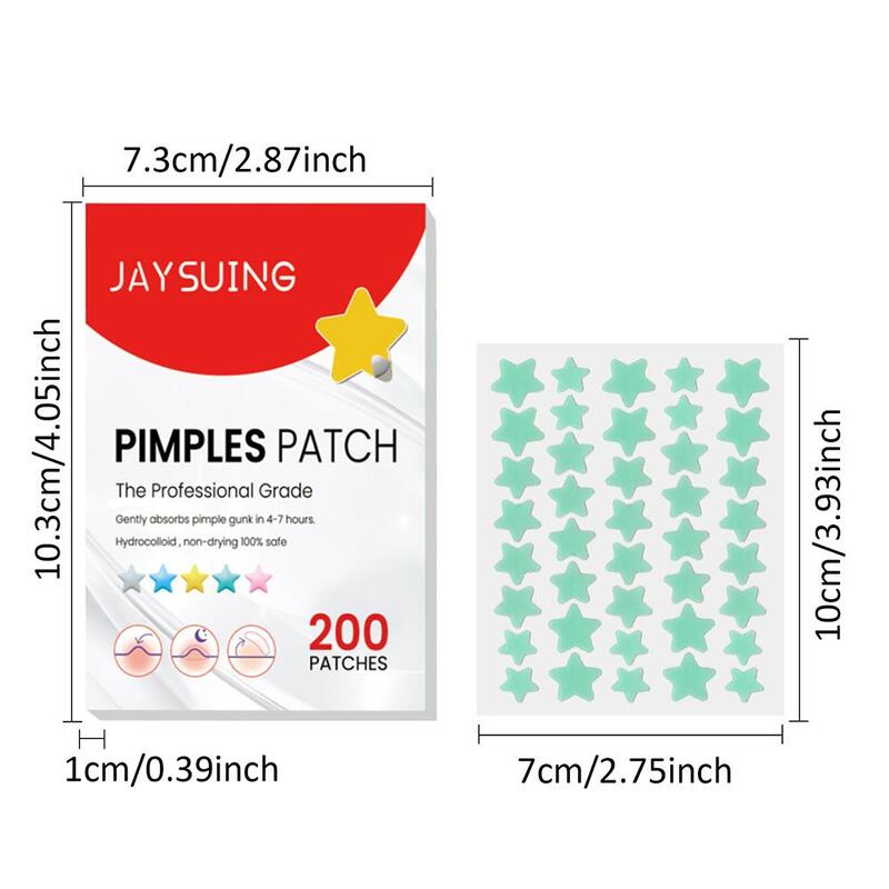 New 200pcs Star Pimple Patch Acne Colorful Invisible Acne Removal Skin Care Stickers Face Spot Beauty Makeup Tool