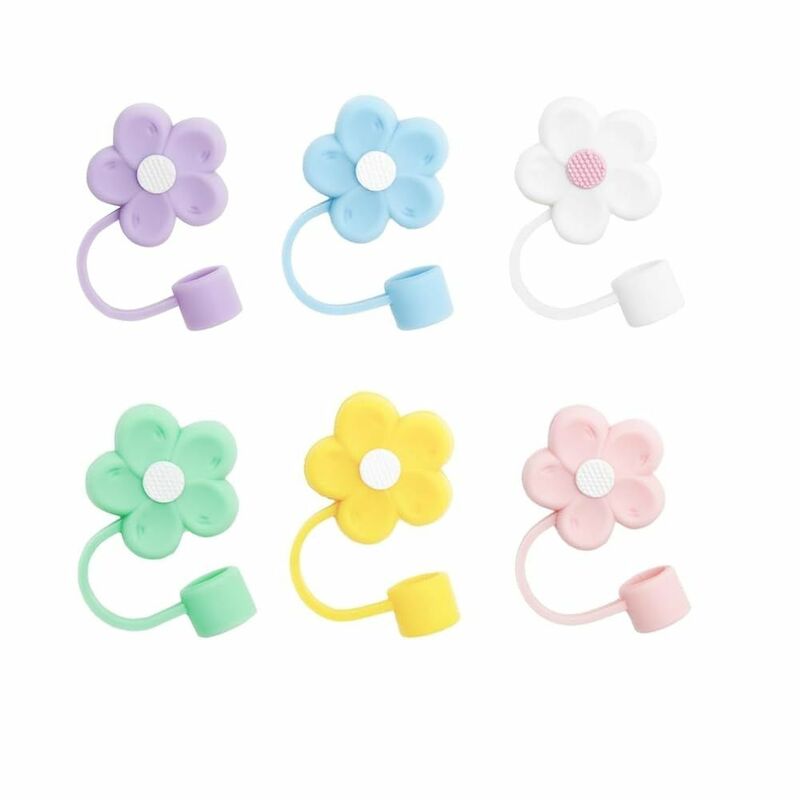 Flowers Flowers Straw Covers Cap Airtight Reusable Drinking Straw Tips Lids Splash Proof Dust Proof Plugs Protector for Stanleys