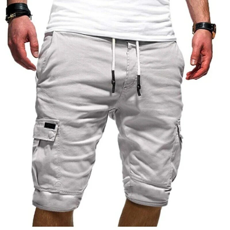 Pantalones cortos con múltiples bolsillos para hombre, ropa de calle elegante, a la moda, Color sólido, Harajuku, Y2K, verano, 2023