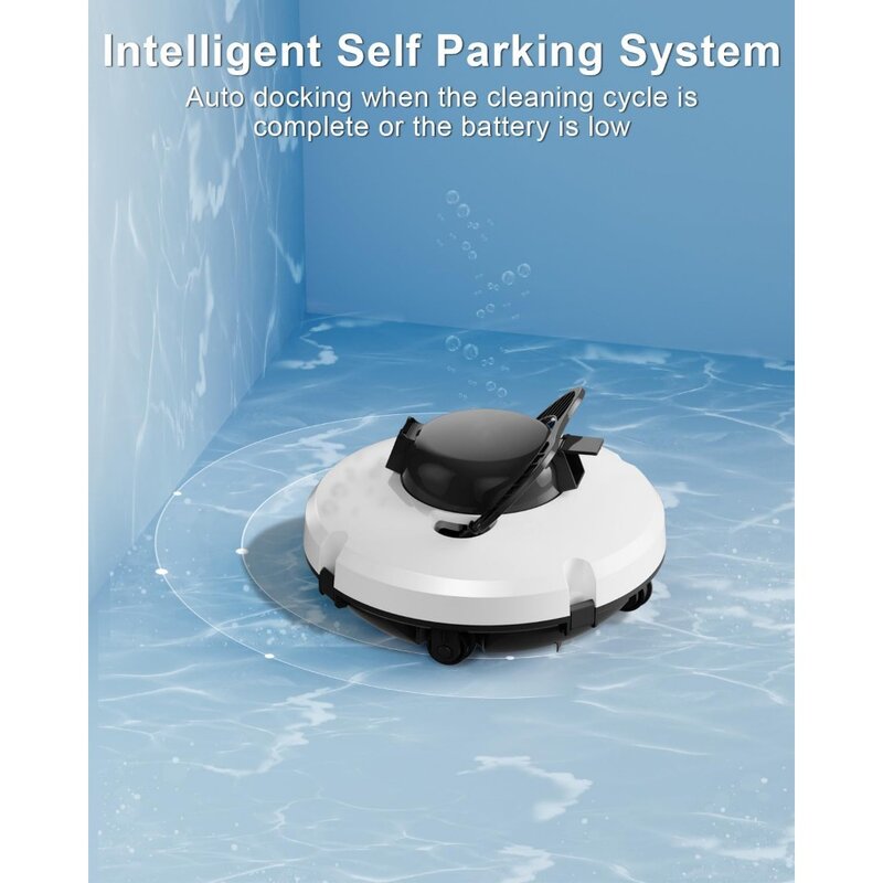 Aspirapolvere per piscina senza fili, aspirapolvere robotico per piscina Dual Motors aspirazione forte, 120 minuti di autonomia, Auto-Dock, fino a 1000 piedi quadrati