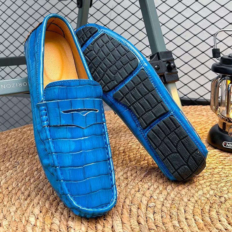 Мужские классические Лоферы для вождения, Повседневная Удобная Обувь из искусственной кожи, яркие цвета