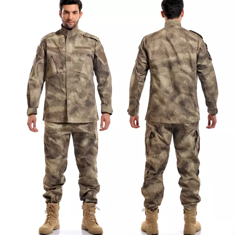 Camouflage Tactical BDU Uniform Combat Shirt Pants Ghillie Suit Camo Paintball Airsoft Sniper Training Set di vestiti da caccia