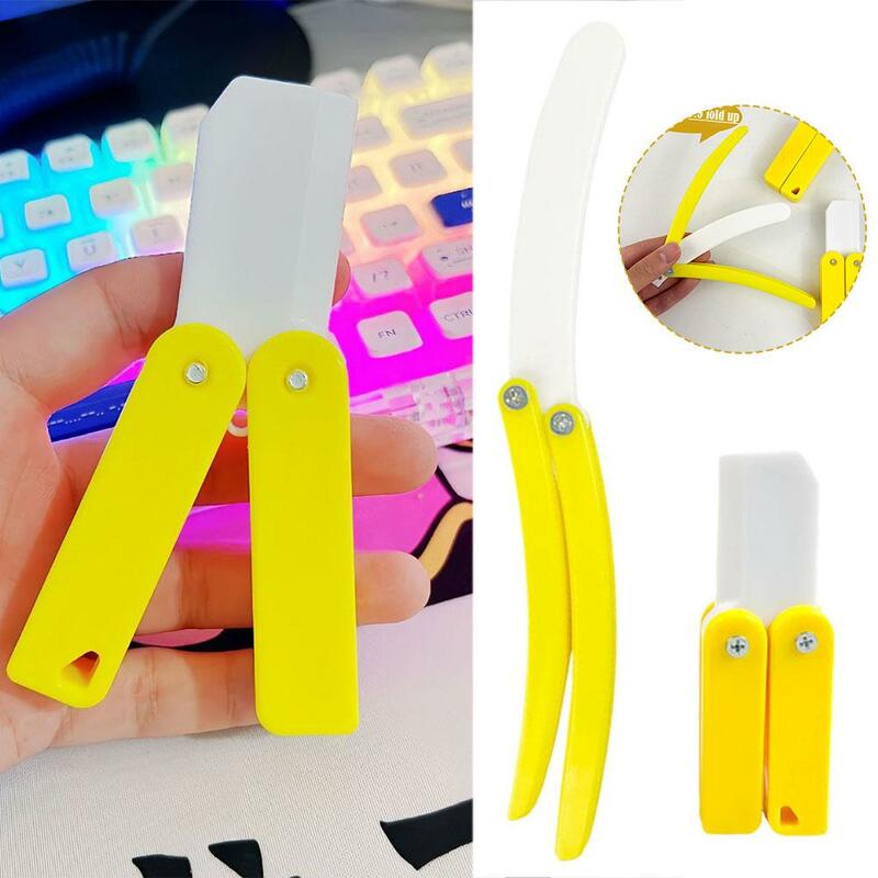 Impressão 3D Luminous Rabanete Butterfly Knife, Straight Glowing Knife, Mini Toy Jump, Descompressão, Gravidade Carrot Gift Card, J5E9
