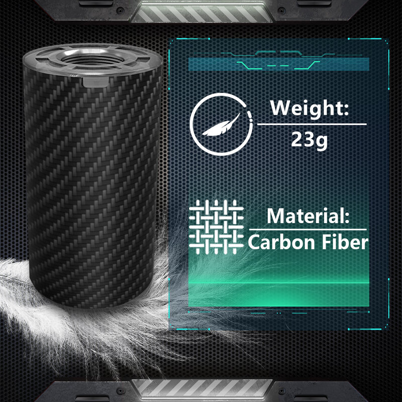 T238 NANO Tracer Unit, materiale in fibra di carbonio, leggero e piccolo, interfaccia ccw da 14mm con adattamento cw da 11mm, porta di ricarica di tipo C