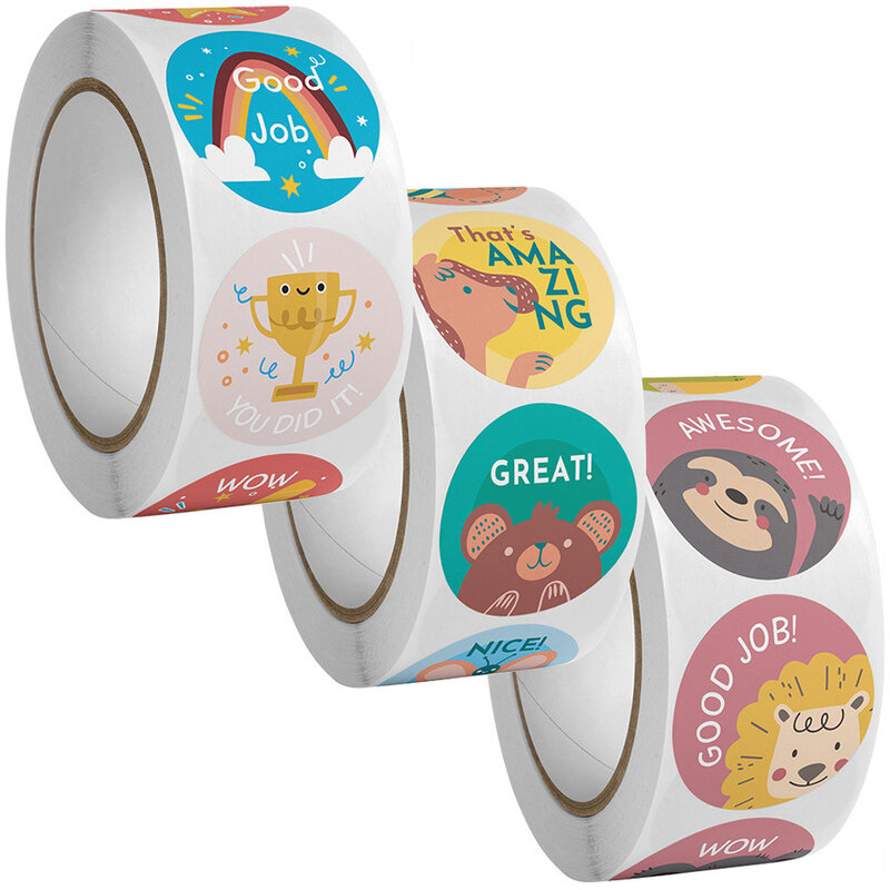 100-500Pcs Cute Cartoon Animals Reward Stickers for Kids School Teacher Supplies Kids Classic Toy Gift Sealing Decor Stationery