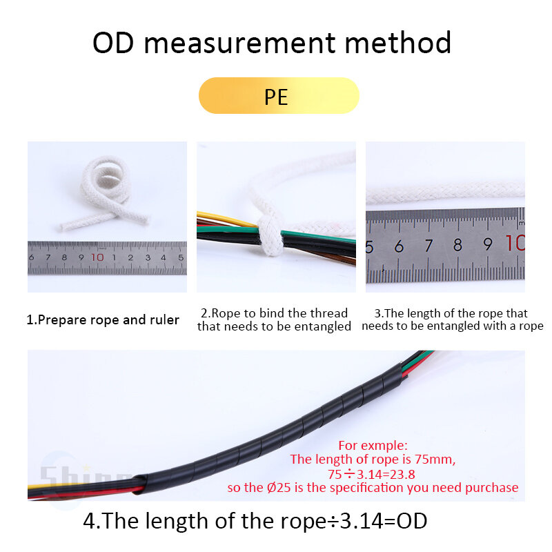 Kabel Mouwen Winding Pijp Spiraal Wikkelen Transparant/Zwarte Draad Organizer Schede Buis 4-30Mm Plastic Tape Management protector