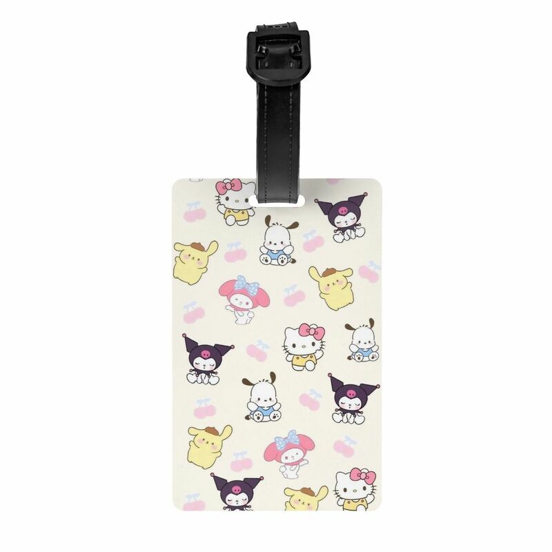 Kuromi Pochacco Pom Pom Purin Melody Luggage Tag With Name Card Privacy Cover ID Label for Travel Suitcase