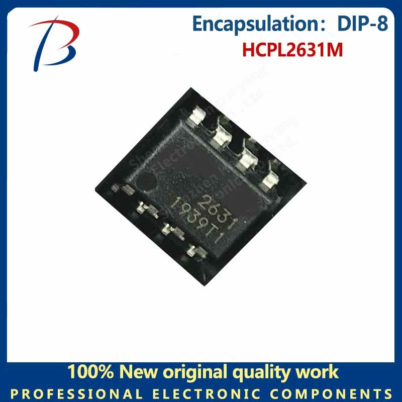 Chip Optoacoplador de alta velocidade duplo, Pacote HCPL2631M DIP-8, 5Pcs