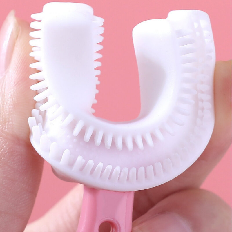 เด็กแปรงสีฟันเด็ก360องศา U-รูปแปรงสีฟันเด็ก Teethers Baby แปรงซิลิโคนเด็กฟันทำความสะอาดช่องปากทำความสะอาด
