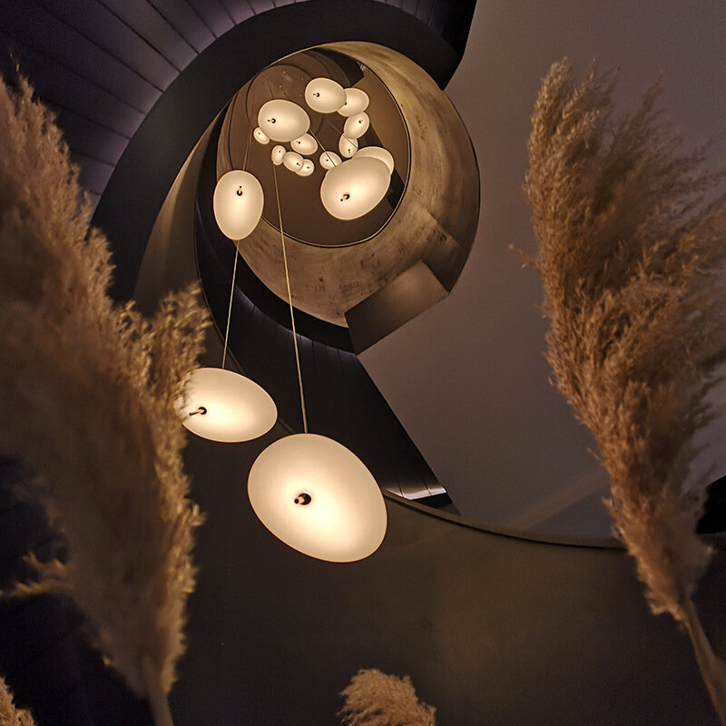 อะคริลิค Cobblestone Design LED Light สำหรับห้องนอน/ห้องนั่งเล่น Nordic Touch Dim จี้ภายในโคมไฟแขวน