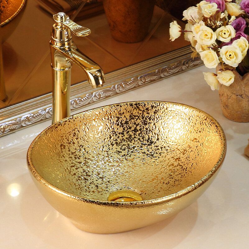 Ceramic gold ingots KTV bar bathroom washbasin
