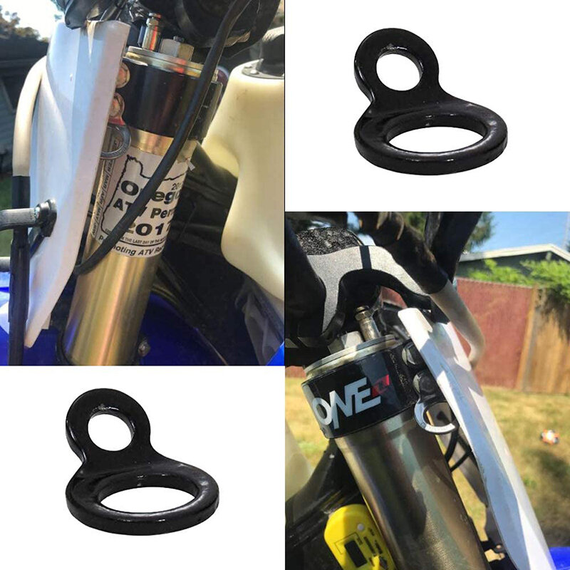 1คู่สายคล้องคอแหวนสำหรับรถจักรยานยนต์ Street Bike Dirtbike ATV UTV แนบ Tie-Downs สแตนเลส Tie-สายคล้องคอแหวน