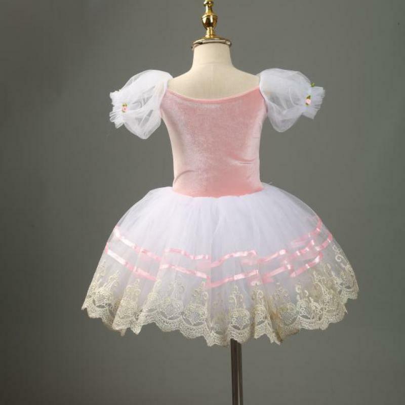 Robe Tutu de Ballet Professionnelle Rose GiselsCompetition pour Adultes et Enfants, Justaucorps à Fleurs pour Bol, Robe de Ballerine