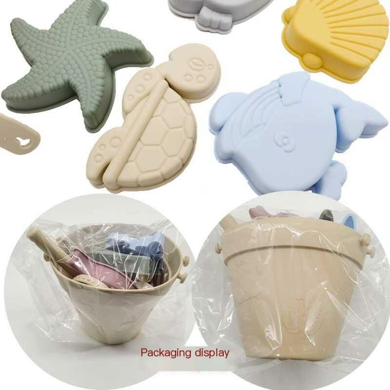 8 stücke Sommer Strand Spielzeug für Kinder Silikon Schaufel Eimer Strand Sand Spielzeug für Jungen Mädchen Geburtstags geschenke