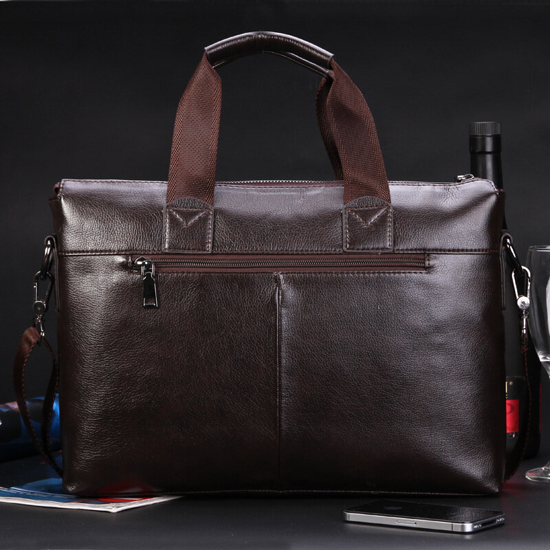 Tas koper untuk dokumen desainer, tas pengatur dokumen A4 kapasitas besar Travel bisnis merek mewah kulit