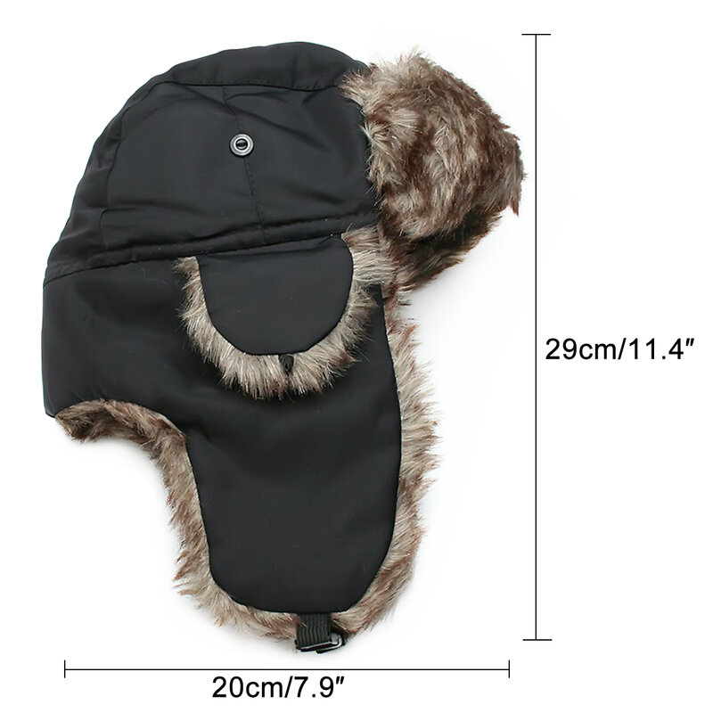 2023 New Winter Trapper Aviator Trooper Earflap Warm Waterproof Windproof Ski Hat Bomber Cap Russian Warm Ear Protectors Hats