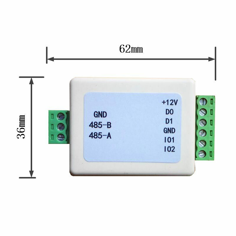 1pair Wiegand Signal Extender / WG Format To RS485 Converter With Two I/O Ports Recognizes All WG Formats Extend Up To 500M