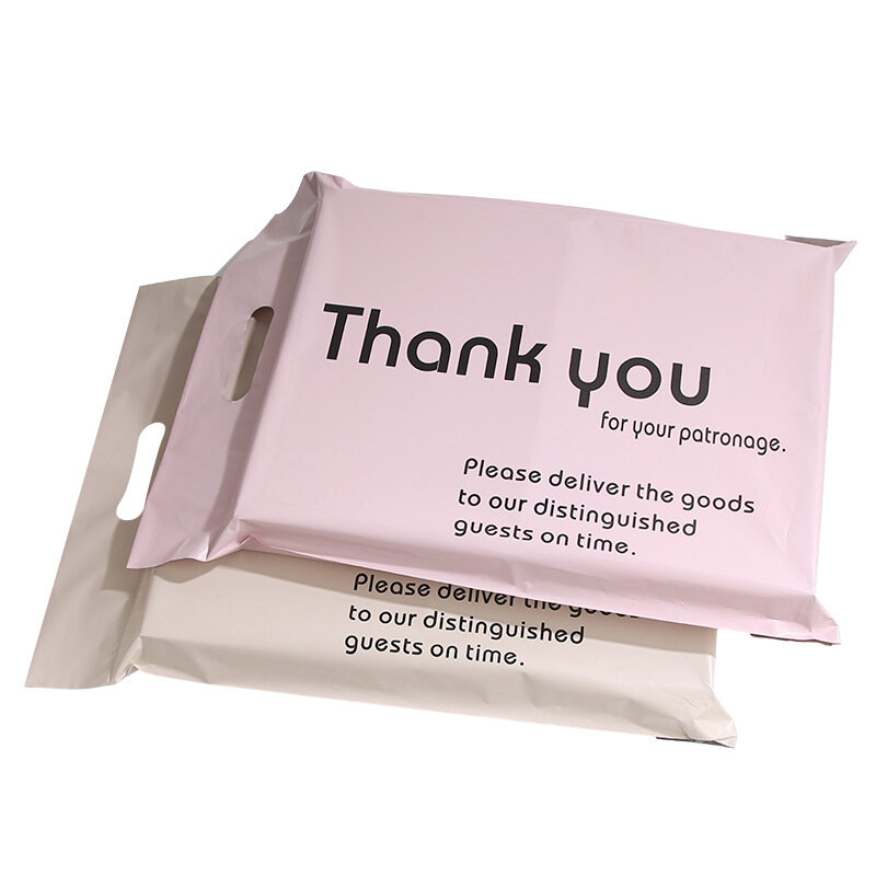 100Pcs THANK YOU Portable Mailing Postal Bag Logistics Clothes Shipping Pouch Express Tote Courier Storage Bags Express Envelope