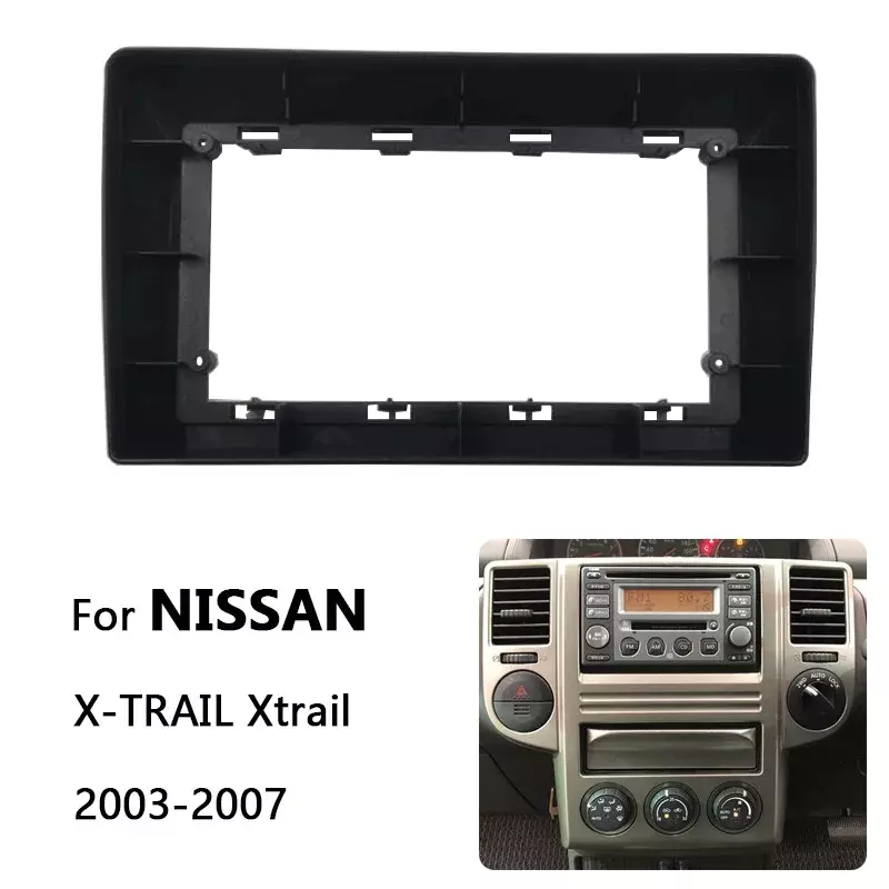 Kit de marco de Radio de coche Android, 9 ", para Nissan X-TRAIL Xtrail 2004-2007, soporte de consola central estéreo automática, placa frontal de bisel embellecedor de Fascia