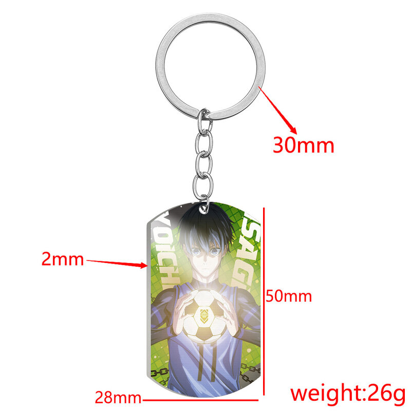 LLavero de aleación de Metal con cerradura azul de Anime, accesorio colgante de Isagi, yoachi, Bachira, Meguru, Chigiri, Hyoma, regalo