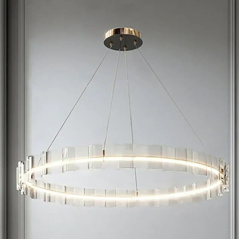 Lustre Nordique Moderne et Minimaliste de Luxe, Lampe Circulaire Créative à Vagues Alec, pour Restaurant, Chambre à Coucher, Étude