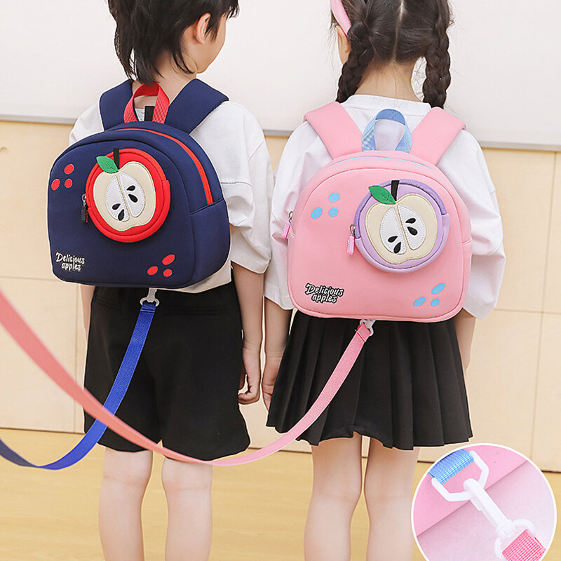 Tas punggung Kartun Apple untuk anak laki-laki dan perempuan, tas punggung sekolah imut taman kanak-kanak untuk anak laki-laki dan perempuan