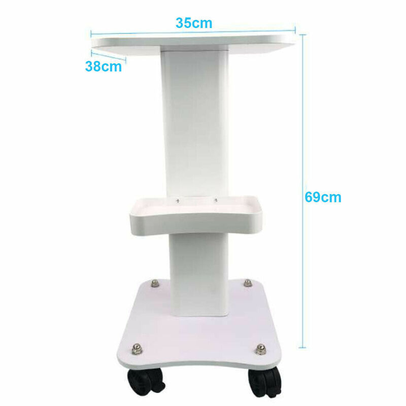 White Trolley Mobile Rolling Cart Shelf SPA Beauty Salon Spa Tray Stand Holder