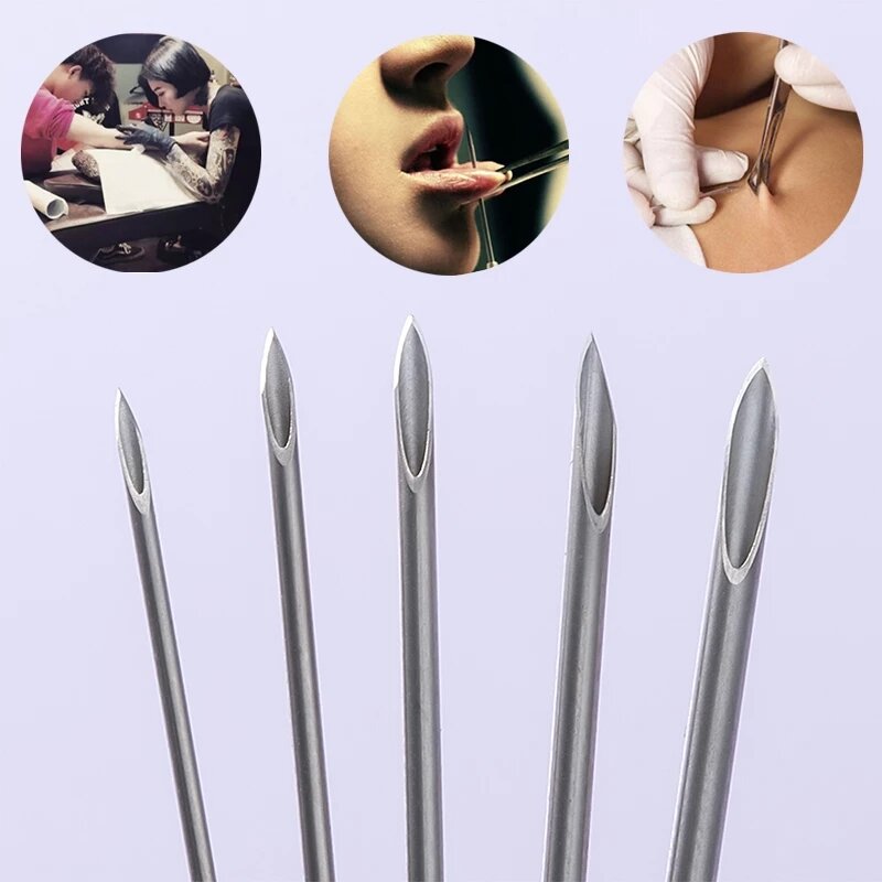 20pcs Mixed Disposable Sterile Body Piercing Needles Medical Tattoo Piercing Needles For Navel Nipple Ear Nose Lip