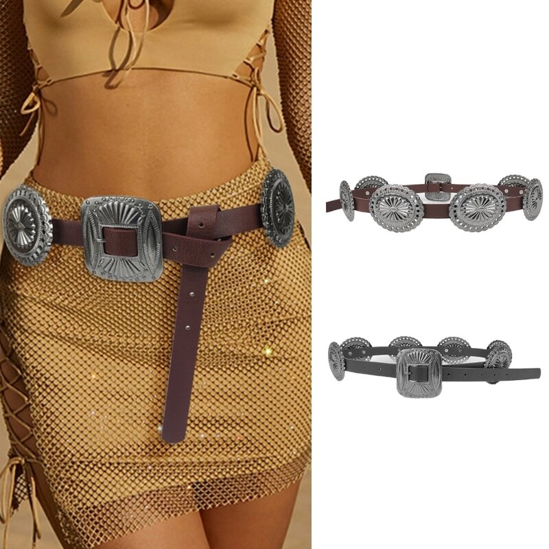 95AB حزام خصر قابل للتعديل حديث مثير لمهرجان موسيقى الرقص في الشوارع فستان جينز حزام مجوهرات للجسم حزام معدني متعدد الاستخدامات