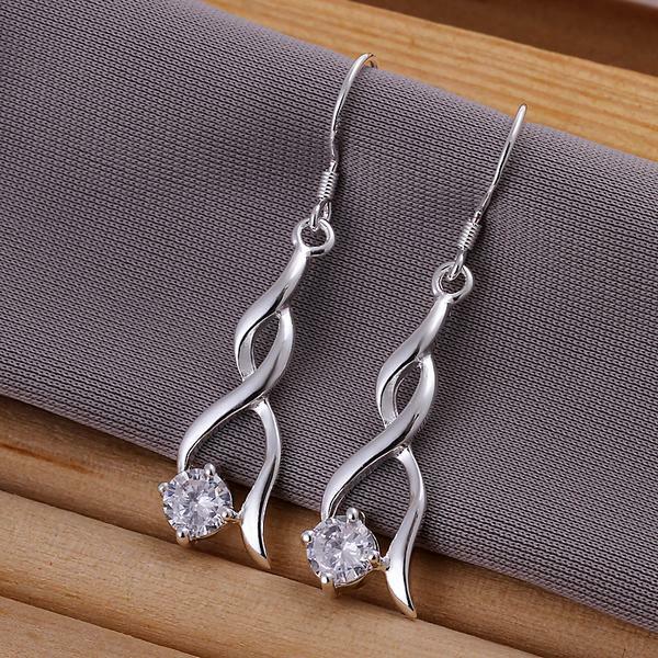 High quality 925 Sterling Silver Earrings fashion Jewelry elegant Woman crystal Drop earrings Christmas Gifts