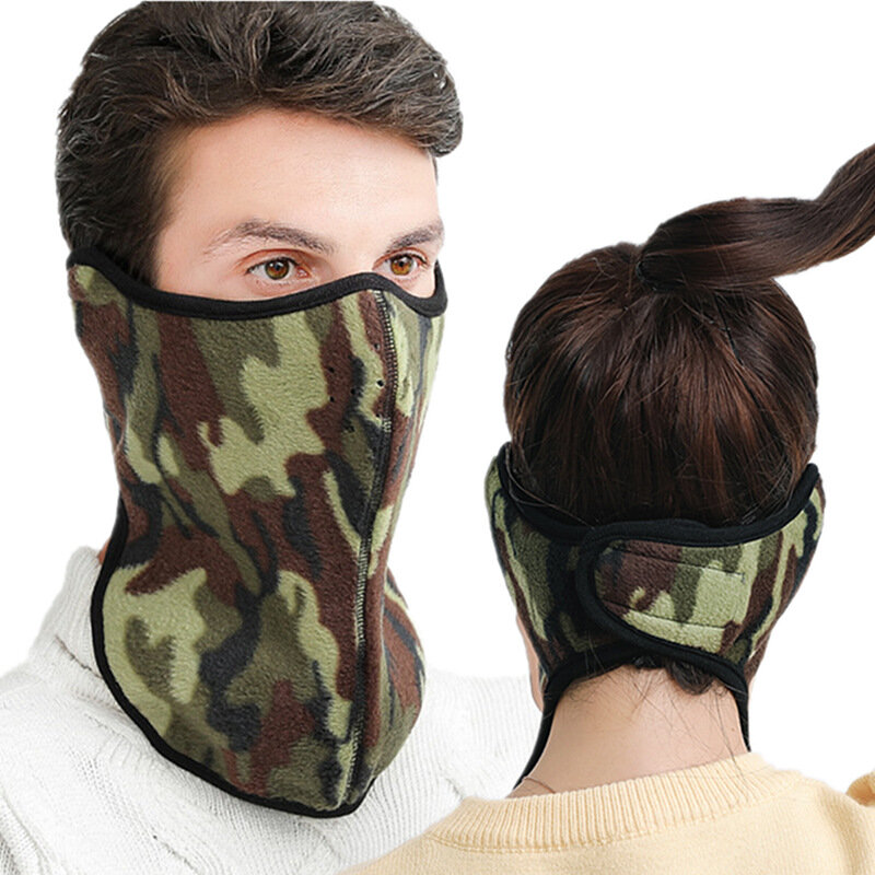 Cache-oreilles anti-poussière réglable pour femme, protecteur de cou respirant, masque chaud d'hiver, cache-oreilles de sport de cyclisme en plein air, document solide, mode
