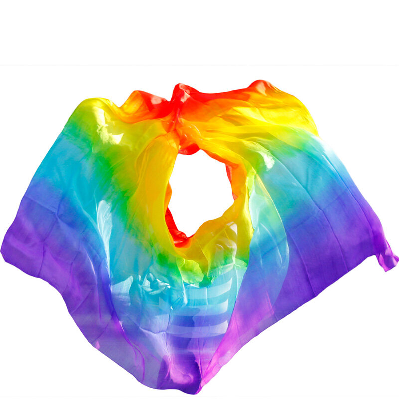 Женская шелковая Фата для танца живота, разноцветная шелковая фата из 100% шелка, размер и цвет на заказ, 100%