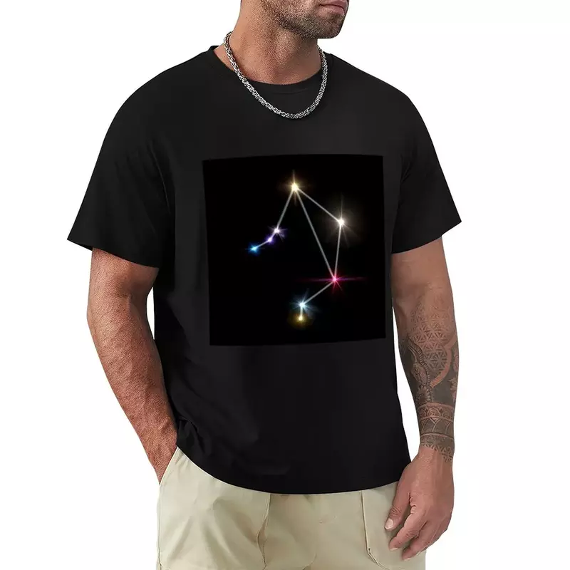 Libra Horoscopen Met Zwarte Achtergrond T-Shirt T-Shirts Voor Een Jongen Effen Zwarte T-Shirts Heren