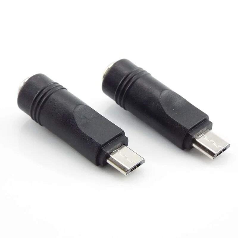 Adaptador de enchufe hembra a Micro USB macho, convertidor de corriente de 5,5x2,1mm CC, 1 piezas, conector para portátil/tableta/teléfono móvil