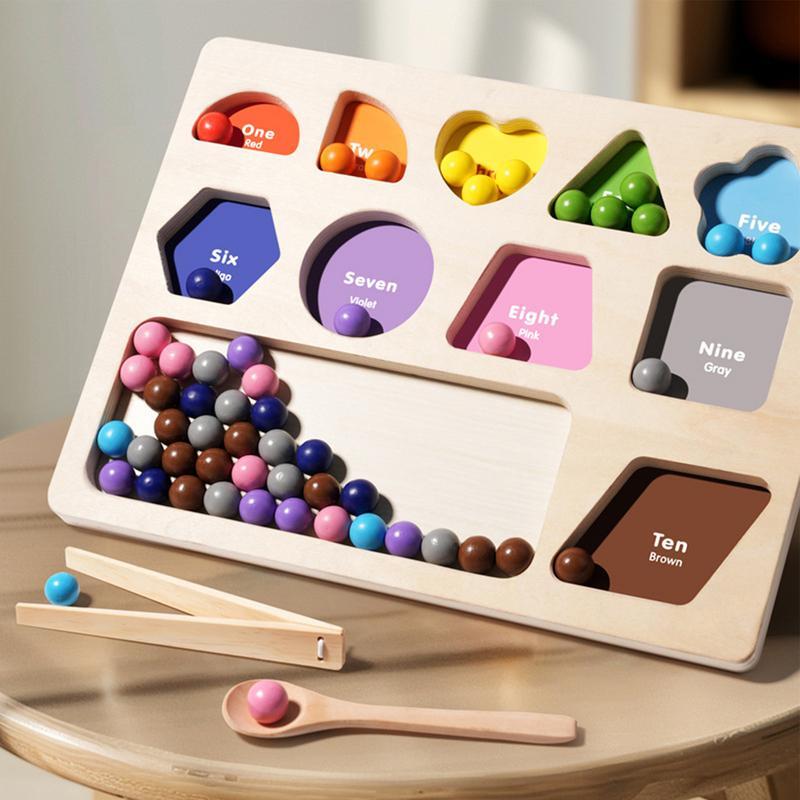 Подходящая по цвету игрушка-головоломка с бусинами для обучения математике