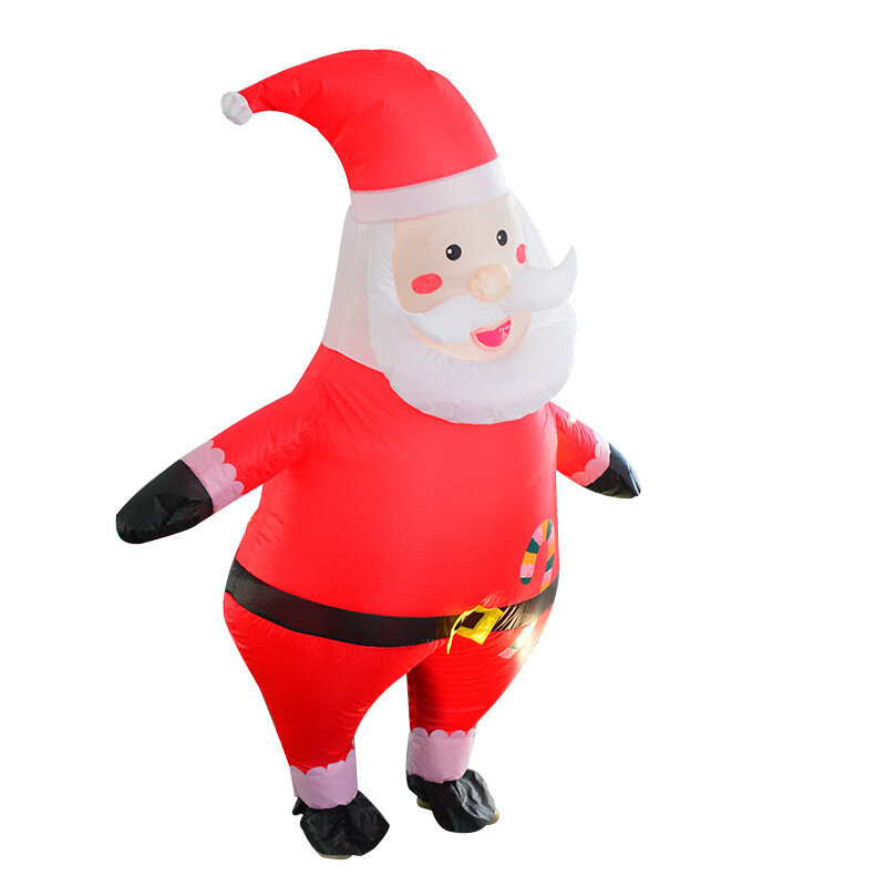 Kerstversiering Volwassen Opblaasbaar Kostuum Santa Claus Knuffel Mensen Grappige Prop Kleding Man Vrouwen Mascotte Spoof Cosplay Kostuums