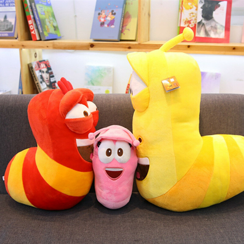 Anime bonito recheado Worm Dolls para crianças, Fun Insect Slug, Creative Larva Plush Toys, presente de aniversário, hobbies, coreano, 3 peças por lote