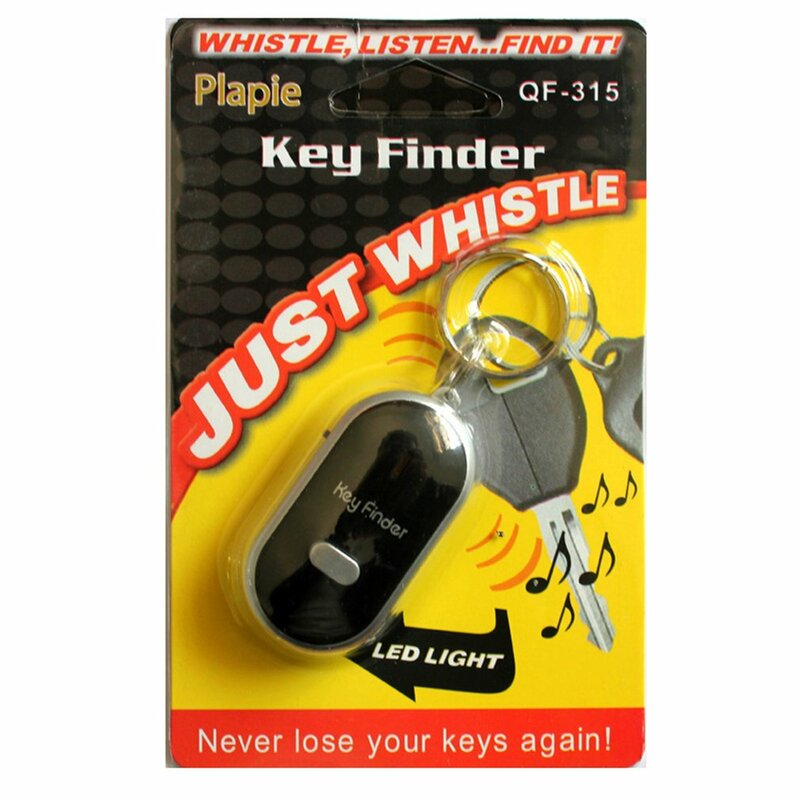 Pencari kunci Anti hilang gantungan kunci pintar, pencari lokasi gantungan kunci Tracer peluit berkedip kontrol suara obor LED portabel pencari kunci mobil