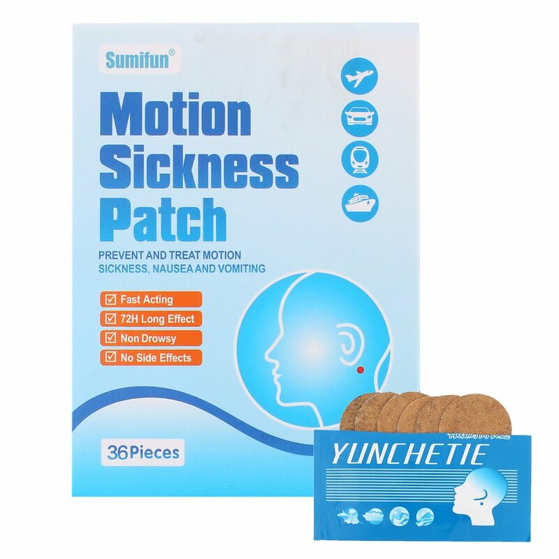 36 pcs/box Car Motion Sickness Relief Patch Traditional Herbal Seasickness Nausea Dizzy Skin Color Medical Plaster