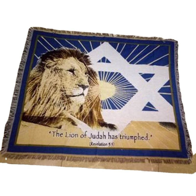 Judaica David gwiazda modlitwa szal gobelin domowy haft krzyżykowy dla żydów