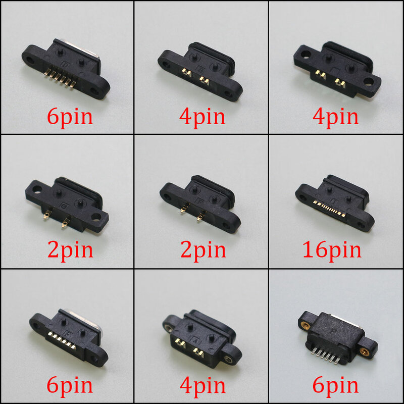 1 шт. водонепроницаемый разъем USB Type-C 4 6 16-контактный разъем SMD DIP с винтовым отверстием для самостоятельной сборки печатной платы Высокоточный Быстрый зарядный разъем