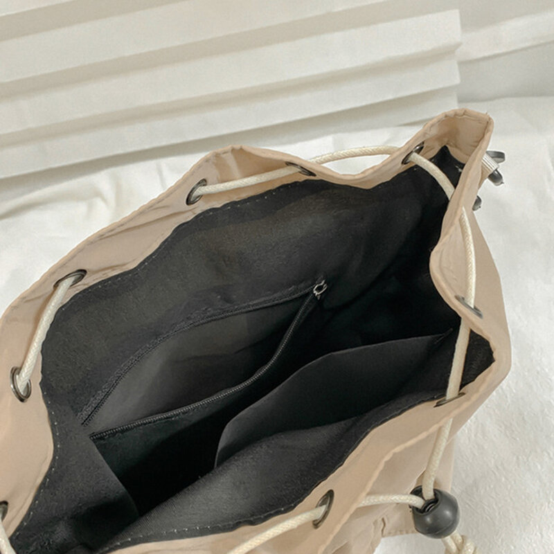 Новые сумки-ведра с нейлоновой лентой, мягкая сумка через плечо в Корейском стиле на шнурке, Повседневная сумка большой вместимости, модная женская сумка на плечо