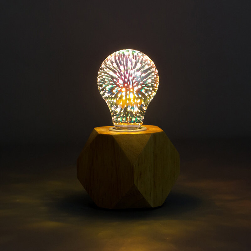 Bombilla LED de decoración 3D, lámpara de fuegos artificiales de estrella, Vintage, E27, 6W, 85-265V