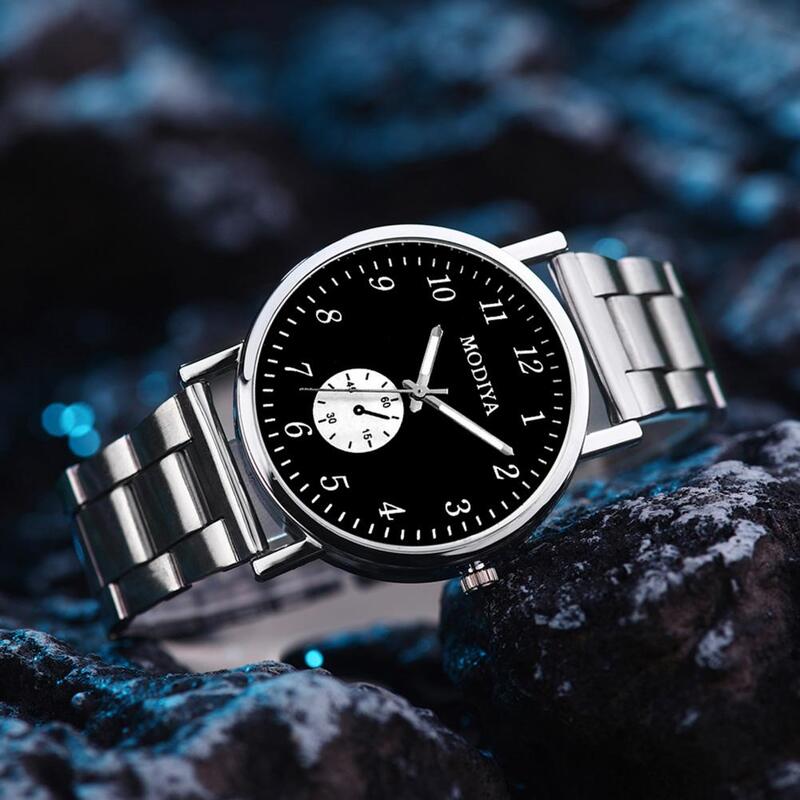 Herren elegante Uhr elegante minimalist ische Herren Quarz Armbanduhr mit rundem Zifferblatt Stahl armband Business Casual Fashion zum Geburtstag