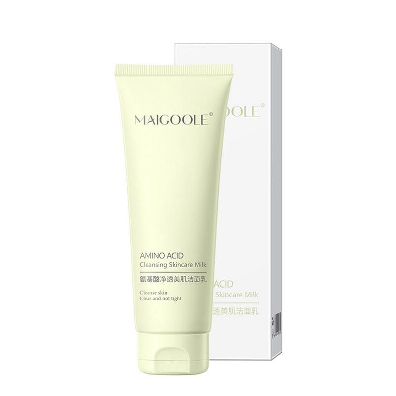 Limpador facial Silk com aminoácido, creme de limpeza hidratante, limpeza profunda, hidratante, clarear o cuidado da pele, 100g