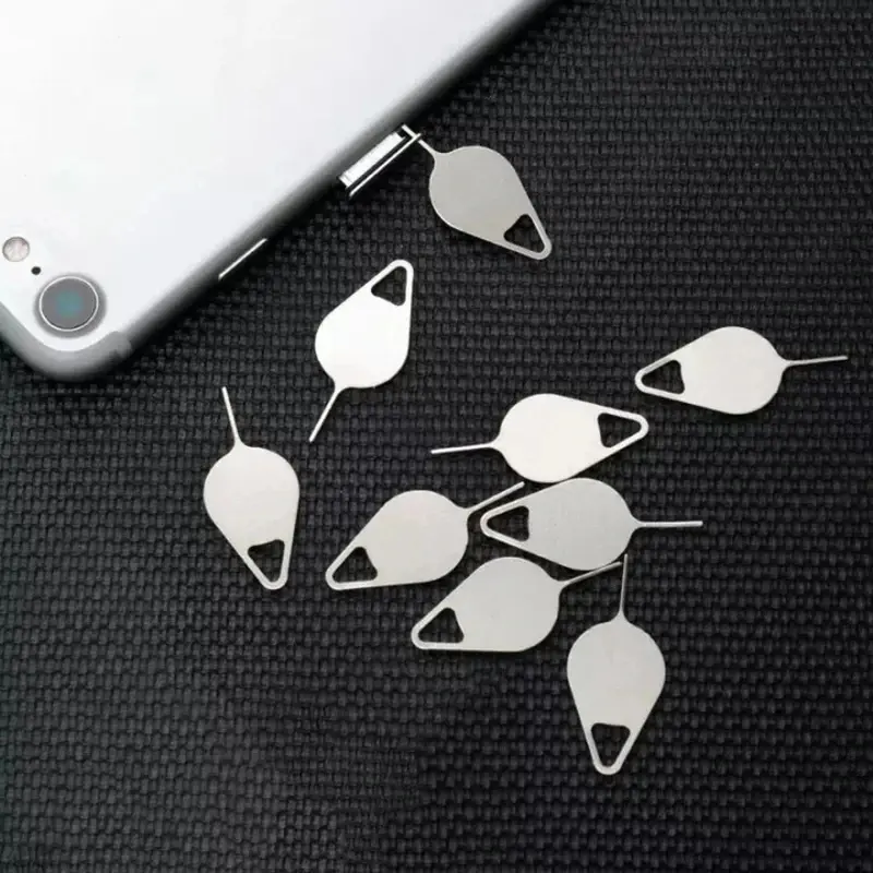 100-1 pz metallo Eject Sim Card vassoio Open Pin Key Tool per IPhone 14 13 SamSung Xiaomi Apple IPad Tablet ago di rimozione universale