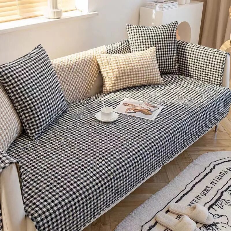 Funda antideslizante para sofá, cubierta de protección 2024 de algodón con estampado Pladi, ideal para el verano, para sala de estar