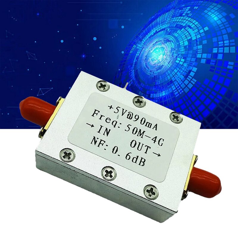 Amplificador de banda larga de baixo ruído, entrada LNA para módulo RF, durável, fácil de usar, alta densidade, NF, 0.6DB, 0.05-4G
